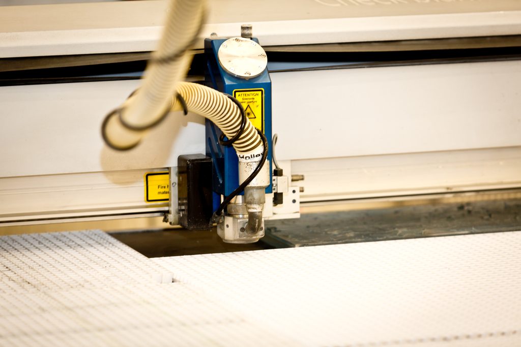 Laser cutting components at Holloway Plastics